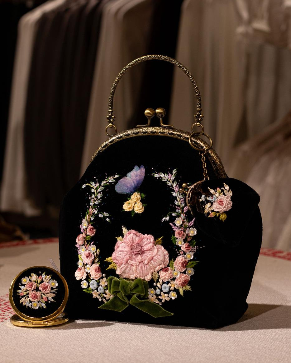 Black velvet with a soft and luxurious texture