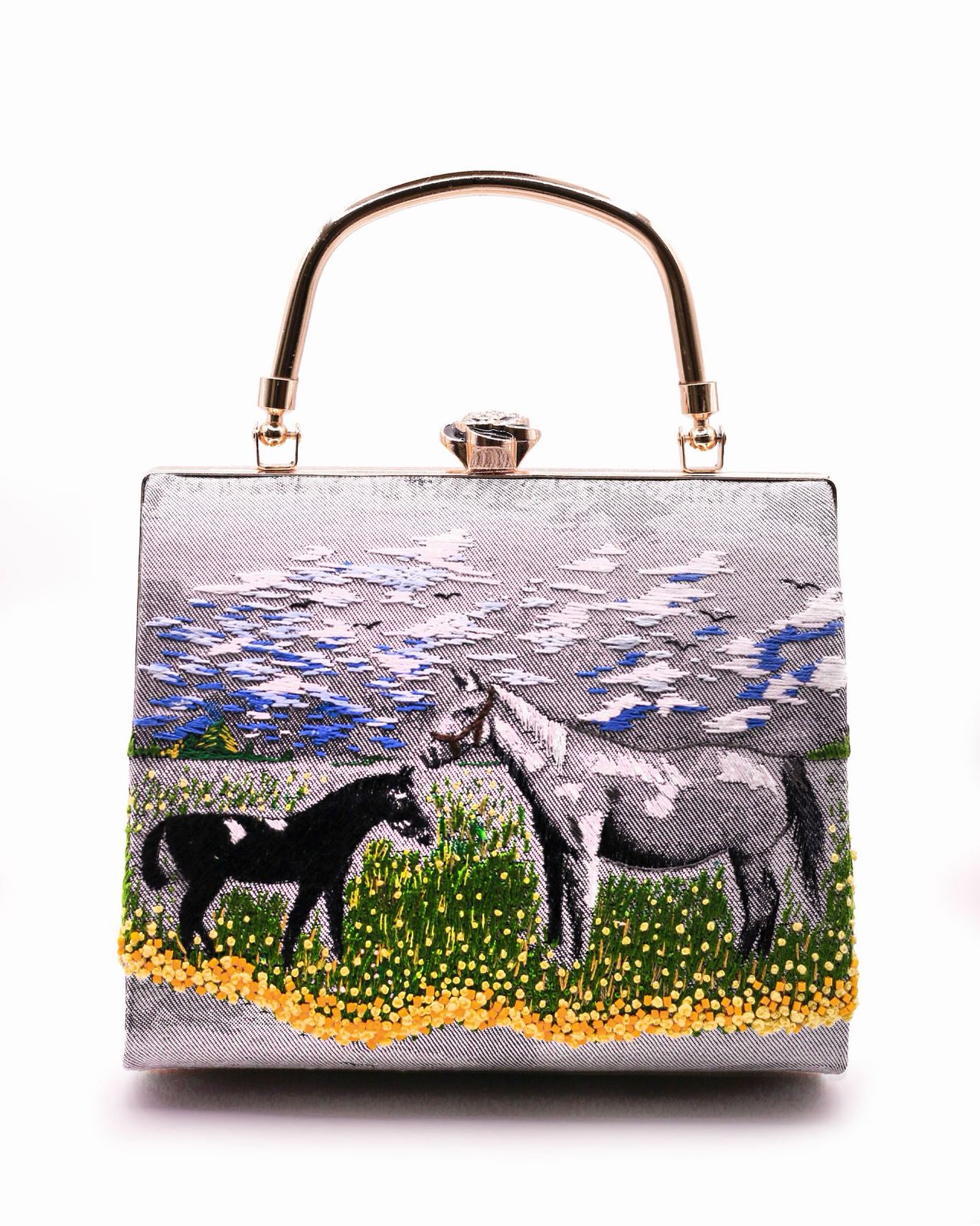 Embroidered Horse Scene Bag
